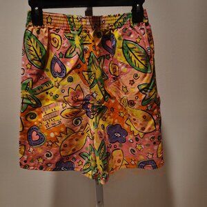 Silver Unicorn Girls Vintage Brightly Colored Shorts Large 14 1/2 - 16 1/2
